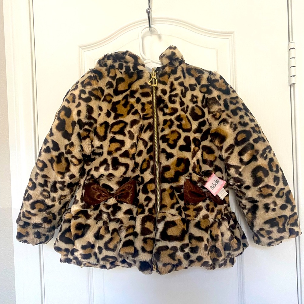 Pistachio brand cheetah print girls zip up jacket